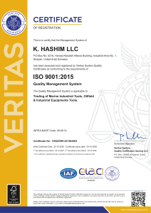 K. Hashim LLC certificate 1