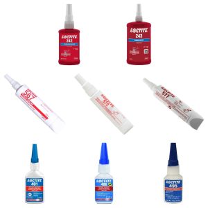 Loctite threadlockers 242 and 243, thread sealants 567, 572 and 577, and instant adhesives 401, 406 and 495